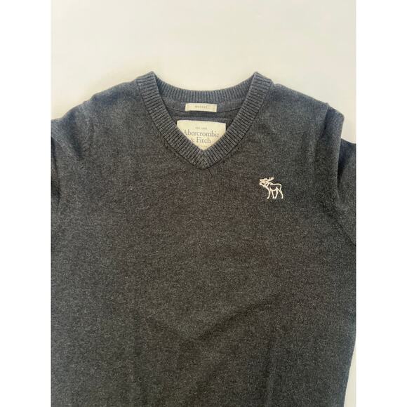 ABERCROMBIE & FITCH COTTON CASHMERE BLEND V-NECK MUSCLE GRAY SIZE XL - Picture 6 of 9